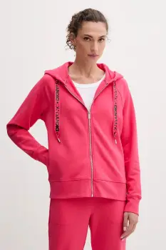 Dkny bluza culoarea bej, cu gluga, uni, DP5J9510 imagine