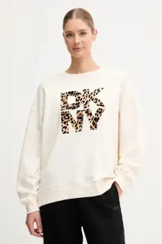 Dkny bluza culoarea bej, cu imprimeu, DP5T1433 imagine