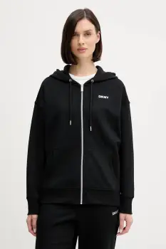 Dkny bluza culoarea negru, cu gluga, uni, DP6J9665 imagine