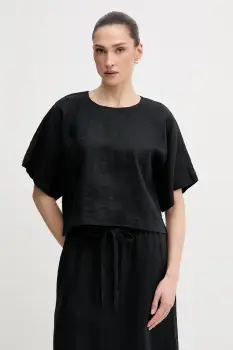 DKNY bluza din in pentru femei imagine