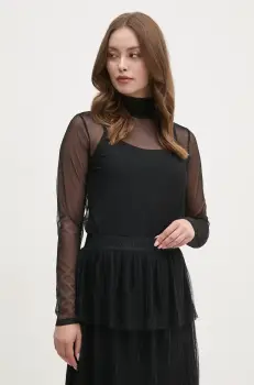 Dkny bluza femei, culoarea negru, neted, P4HH7XSF imagine