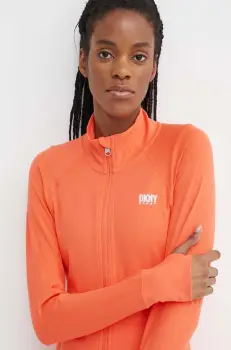 Dkny bluza femei, culoarea portocaliu, cu imprimeu imagine