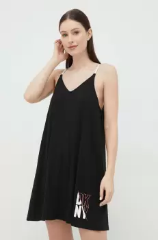Dkny camasa de pijama femei, culoarea negru imagine