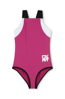 Dkny costum de baie dintr-o bucata pentru copii culoarea roz, D62250 imagine