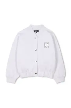 Dkny geaca bomber pentru copii culoarea gri, D62284 imagine