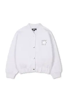 Dkny geaca bomber pentru copii culoarea gri, D62284 imagine