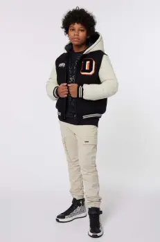 Dkny geaca bomber pentru copii culoarea negru, D60204 imagine