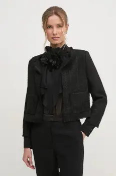 Dkny geaca femei, culoarea negru, de tranzitie, DJ4J6078 imagine