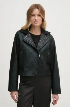 Dkny geaca femei, culoarea negru, de tranzitie, P4JJ6XIY imagine