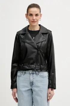 Dkny geaca ramones culoarea negru, de tranzitie, DJ4J6026 imagine