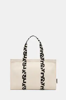 Dkny geanta de bumbac culoarea bej, R54AGO39 imagine