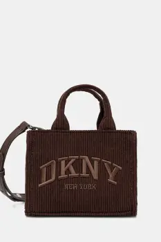 Dkny geanta din catifea HADLEE culoarea maro, R53ADM56 imagine