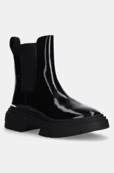 Dkny ghete chelsea de piele Fenella femei, culoarea negru, cu platforma, K4400981 imagine