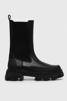 Dkny ghete chelsea de piele Jonie femei, culoarea negru, cu platforma, K3366233 imagine