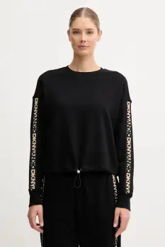 Dkny hanorac de bumbac culoarea negru, cu imprimeu, DP5T1414 imagine