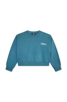 Dkny hanorac de bumbac pentru copii culoarea verde, cu imprimeu imagine