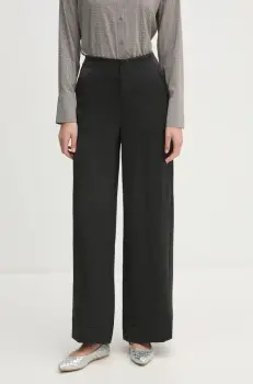 Dkny pantaloni femei, culoarea negru, lat, high waist, P4GKAX76 imagine