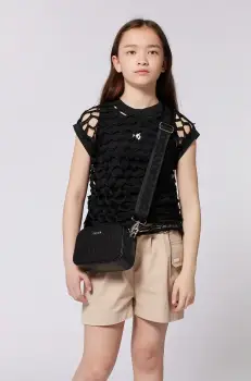 Dkny pantaloni scurti copii culoarea bej, uni, D62268 imagine