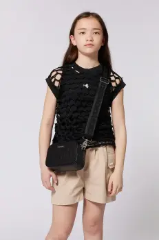 Dkny pantaloni scurti copii culoarea bej, uni, D62268 imagine