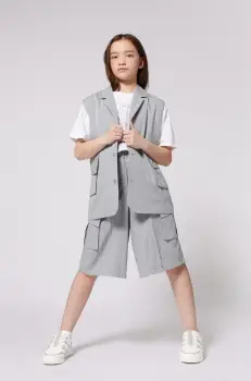 Dkny pantaloni scurti copii culoarea gri, uni, D62274 imagine