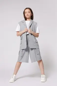 Dkny pantaloni scurti copii culoarea gri, uni, D62274 imagine