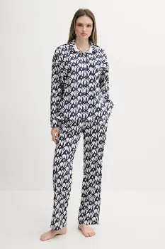 Dkny pijama culoarea bleumarin, bumbac, YI90048 imagine