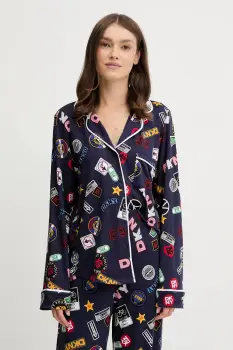 Dkny pijama culoarea bleumarin, YI90076F imagine