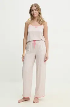Dkny pijama femei, culoarea bej, YI80043 imagine