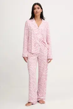 Dkny pijamale de bumbac culoare roz pentru femei YI80062 imagine
