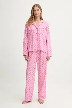 Dkny pijamale de bumbac culoarea violet, bumbac, YI90085 imagine