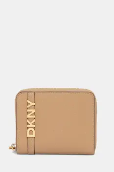 Dkny portofel de piele culoarea bej, R521KM25 imagine