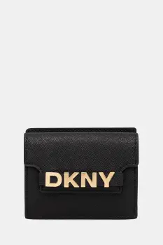 Dkny portofel de piele culoarea negru, R52ZKM22 imagine