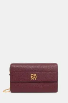 Dkny portofel de piele femei, culoarea bordo, R445AI72 imagine