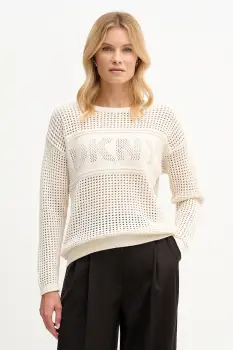 Dkny pulover culoarea bej, DJ6R0962 imagine