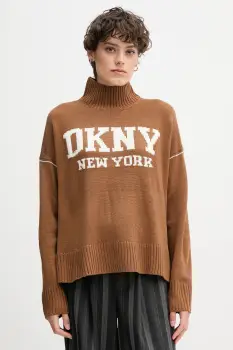 Dkny pulover culoarea negru, cu turtleneck, DJ4R0386 imagine