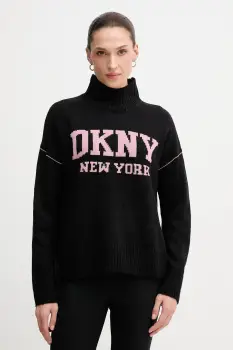 Dkny pulover culoarea negru, cu turtleneck, DJ4R0386 imagine