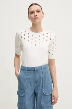 Dkny pulover femei, culoarea bej, light, P4ASAN18 imagine