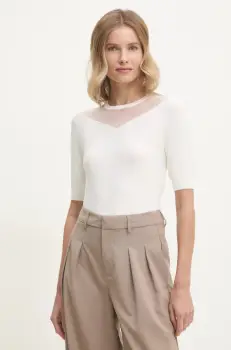 Dkny pulover femei, culoarea bej, light, P4KSAU06 imagine