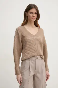 Dkny pulover femei, culoarea bej, P4KSAL67 imagine