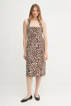 Dkny rochie culoarea bej, midi, drept, DD5N1L20 imagine