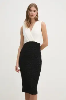 Dkny rochie culoarea bej, mini, mulata, DD4KWD80 imagine