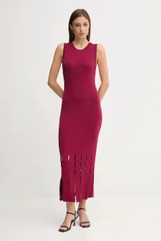 Dkny rochie culoarea bordo, maxi, mulata, P5EUAX20 imagine