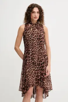 Dkny rochie culoarea maro, mini, evazati, DD5G2M24 imagine