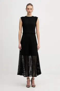 Dkny rochie culoarea negru, maxi, evazati, P5KD8DQY imagine
