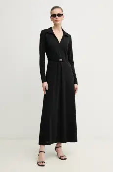 Dkny rochie culoarea negru, midi, evazati, DD5J1H52 imagine