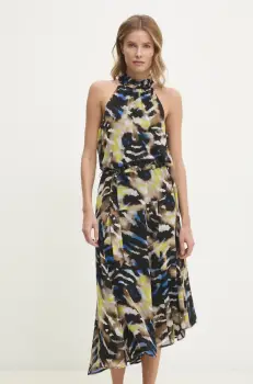 Dkny rochie culoarea negru, midi, evazati, P4KBGZ62 imagine