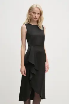 Dkny rochie culoarea negru, midi, mulata, DD4GTB81 imagine