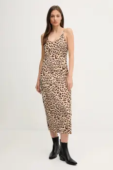 Dkny rochie culoarea negru, midi, mulata, DJ5D9053 imagine