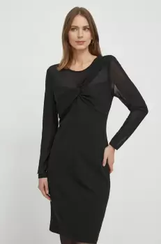 Dkny rochie culoarea negru, mini, drept imagine
