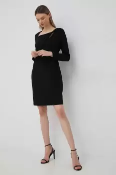 Dkny rochie culoarea negru, mini, drept imagine